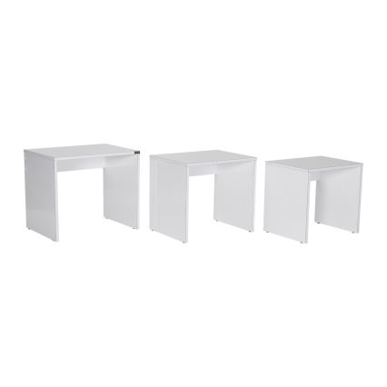 LOT x3 Table basse blanc