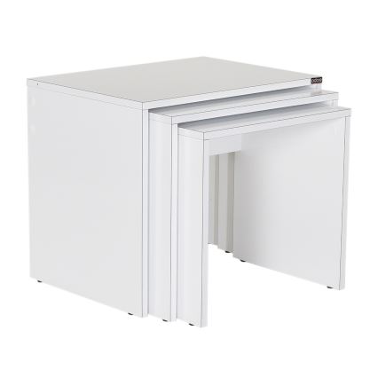 LOT x3 Table basse blanc