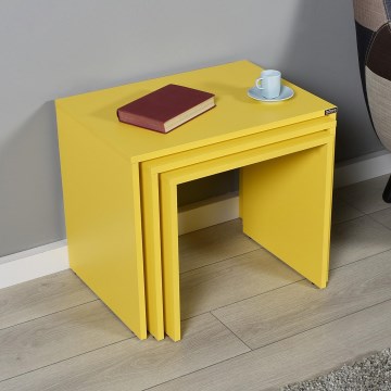 LOT x3 Table basse jaune