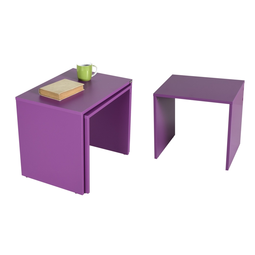 LOT x3 Table basse violet