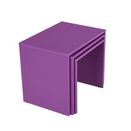LOT x3 Table basse violet