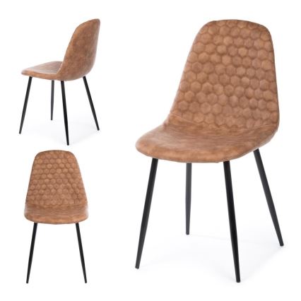 LOT x4 Chaise de salle à manger TOGI marron