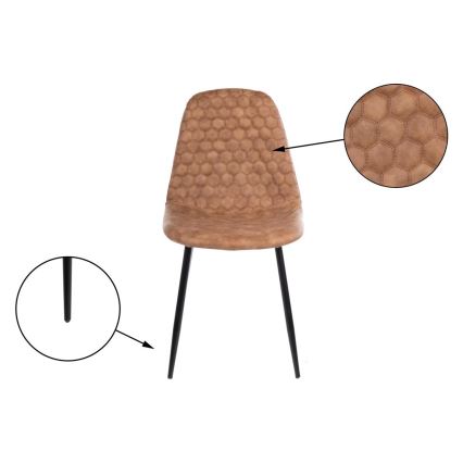 LOT x4 Chaise de salle à manger TOGI marron