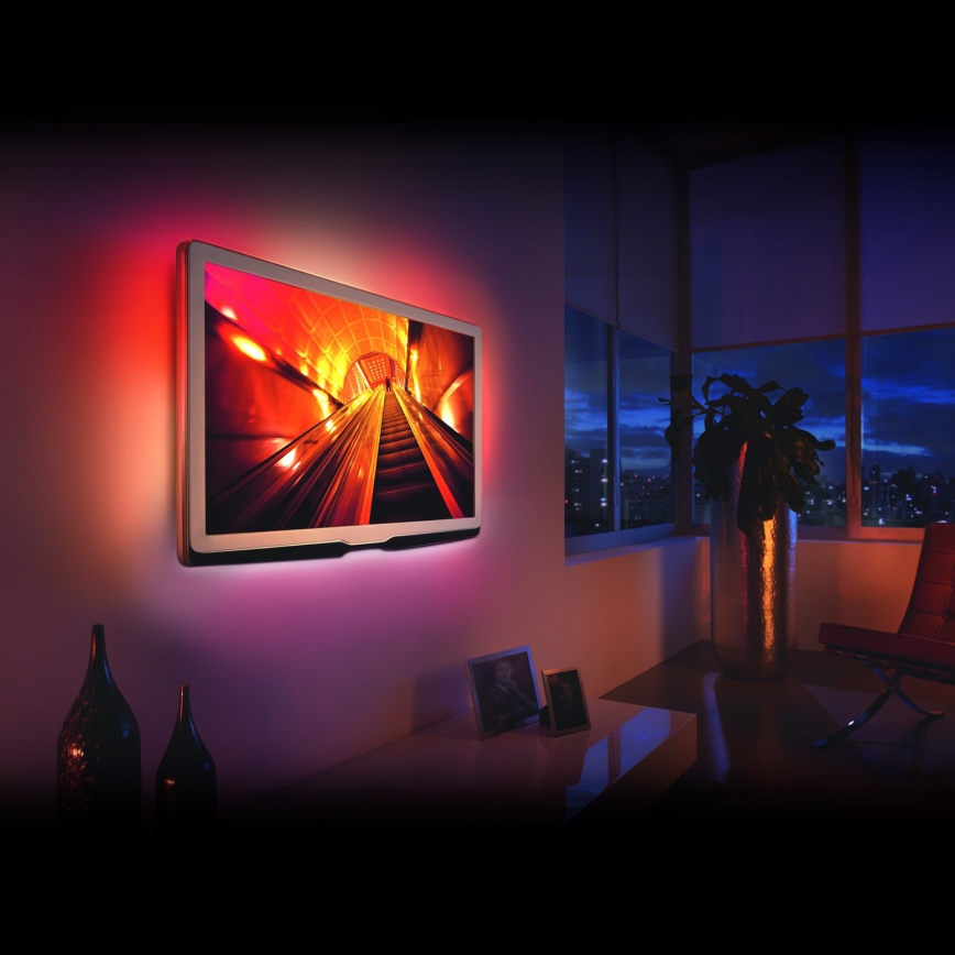 LOT x4 ruban à intensité variable LED RGB 2x45cm 2x80cm LED/3,24/5,76W/5V + Télécommande