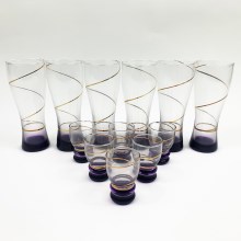 lot x6 grand verre et x6 petit verre violet