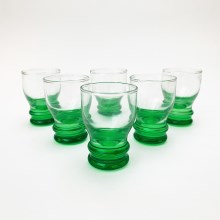 Lot x6 verre à liqueur transparent vert