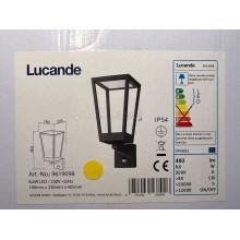 Lucande - Applique extérieure avec détecteur CHAJA LED/8,6W/230V IP54