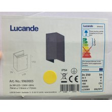 Lucande - Applique murale LED extérieure KIMIAN 2xLED/3W/230V IP54