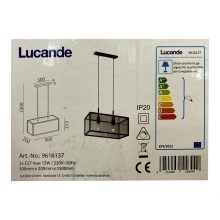 Lucande - Suspension filaire BEYZA 2xE27/15W/230