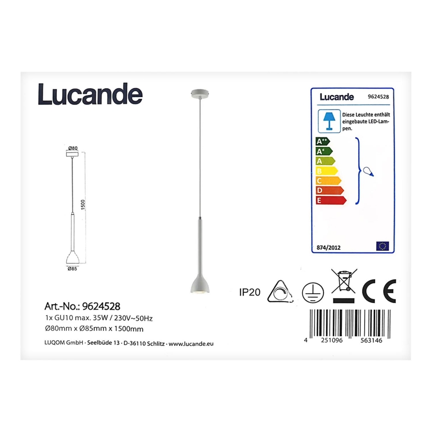 Lucande - Suspension filaire NORDWIN 1xGU10/35W/230V