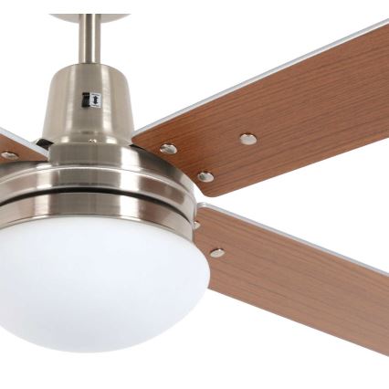 Lucci Air 210334 - Ventilateur de plafond AIRFUSION QUEST 1xE27/60W/230V bois/chrome + télécommande