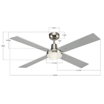 Lucci Air 210334 - Ventilateur de plafond AIRFUSION QUEST 1xE27/60W/230V bois/chrome mat + Télécommande