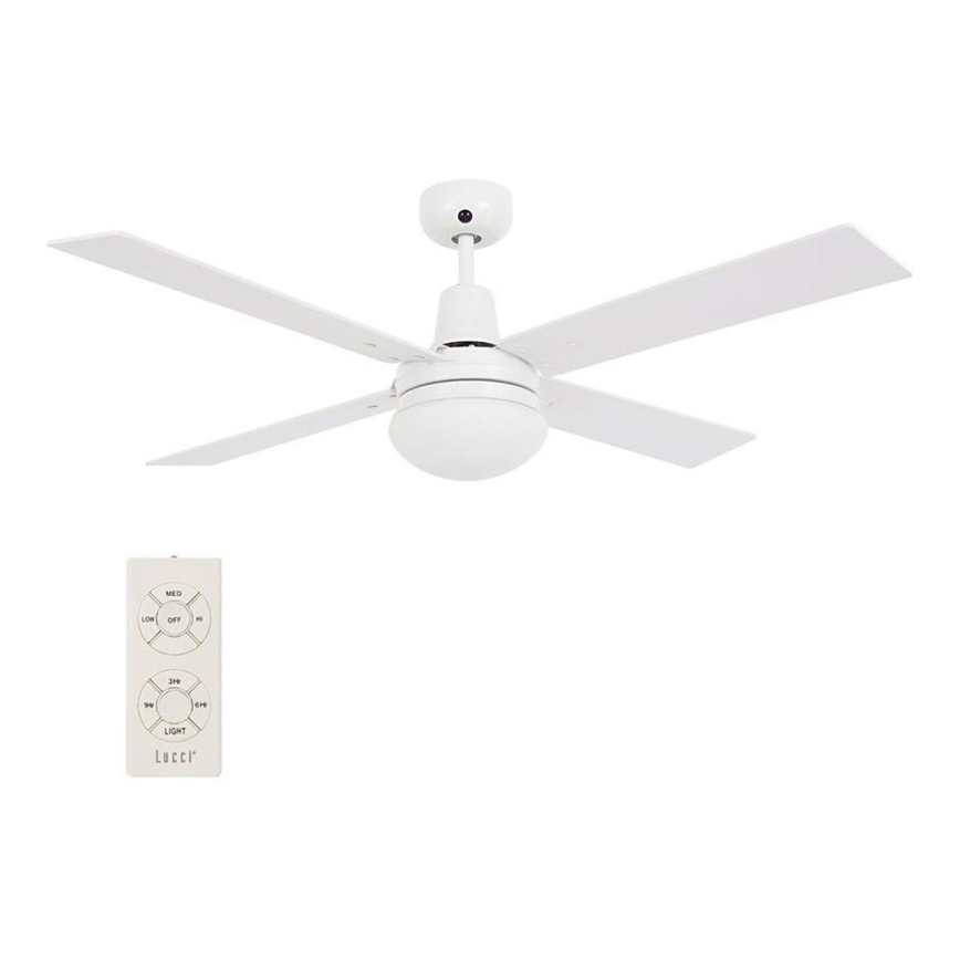 Lucci Air 210339 - Ventilateur de plafond AIRFUSION QUEST 1xE27/60W/230V blanc/bois + télécommande