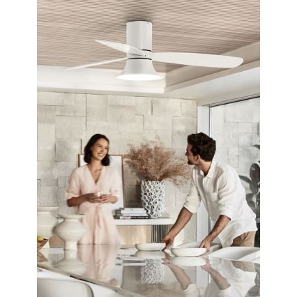 Lucci Air 210661 - Ventilateur de plafond à intensité variable FLUSSO 1xGX53/18W/230V bois/blanc + télécommande