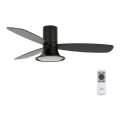 Lucci Air 210662 - Ventilateur de plafond à intensité variable FLUSSO 1xGX53/18W/230V bois/noir + télécommande
