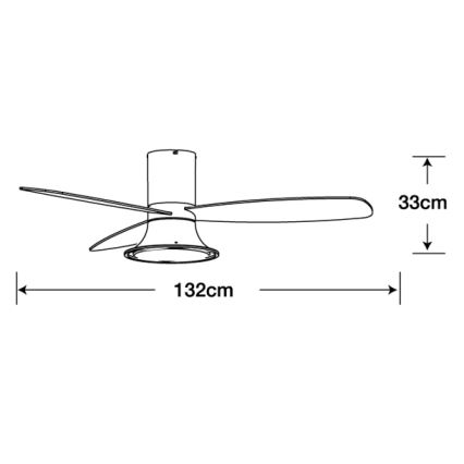 Lucci Air 210662 - Ventilateur de plafond à intensité variable FLUSSO 1xGX53/18W/230V bois/noir + télécommande