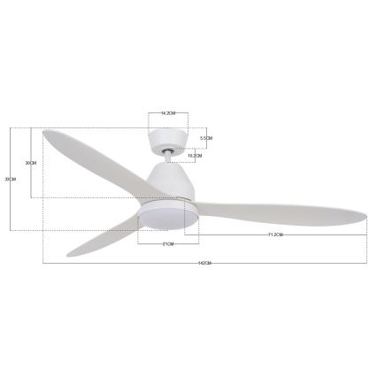 Lucci air 213043 - Ventilateur de plafond LED WHITEHAVEN GX53/17W/230V blanc + télécommande