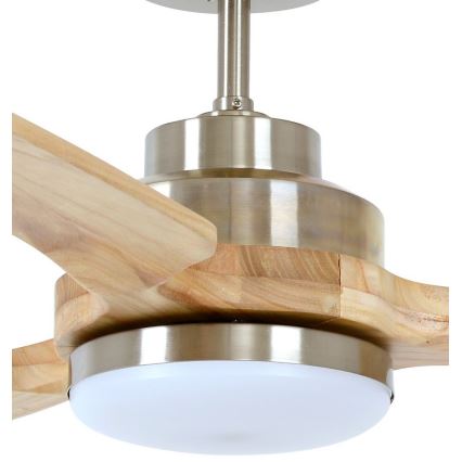 Lucci air 213053 - Ventilateur de plafond SHOALHAVEN GX53/17W/230V paulownia/chrome mat + Télécommande