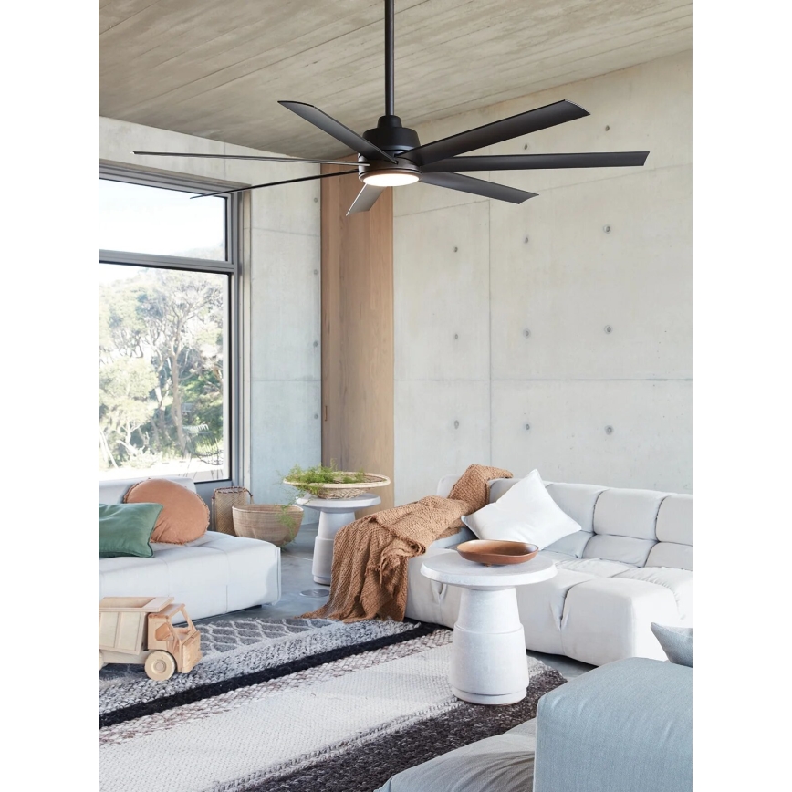 Lucci Air 21318349 - Ventilateur de plafond à intensité variable ATLANTA 1xGX53/12W/230V d. 142 cm noir + télécommande