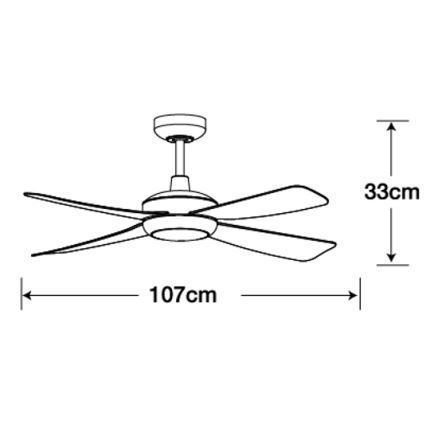 Lucci air 213302- Ventilateur de plafond à intensité variable LED SLIPSTREAM 1xGX53/12W/230V blanc + Télécommande