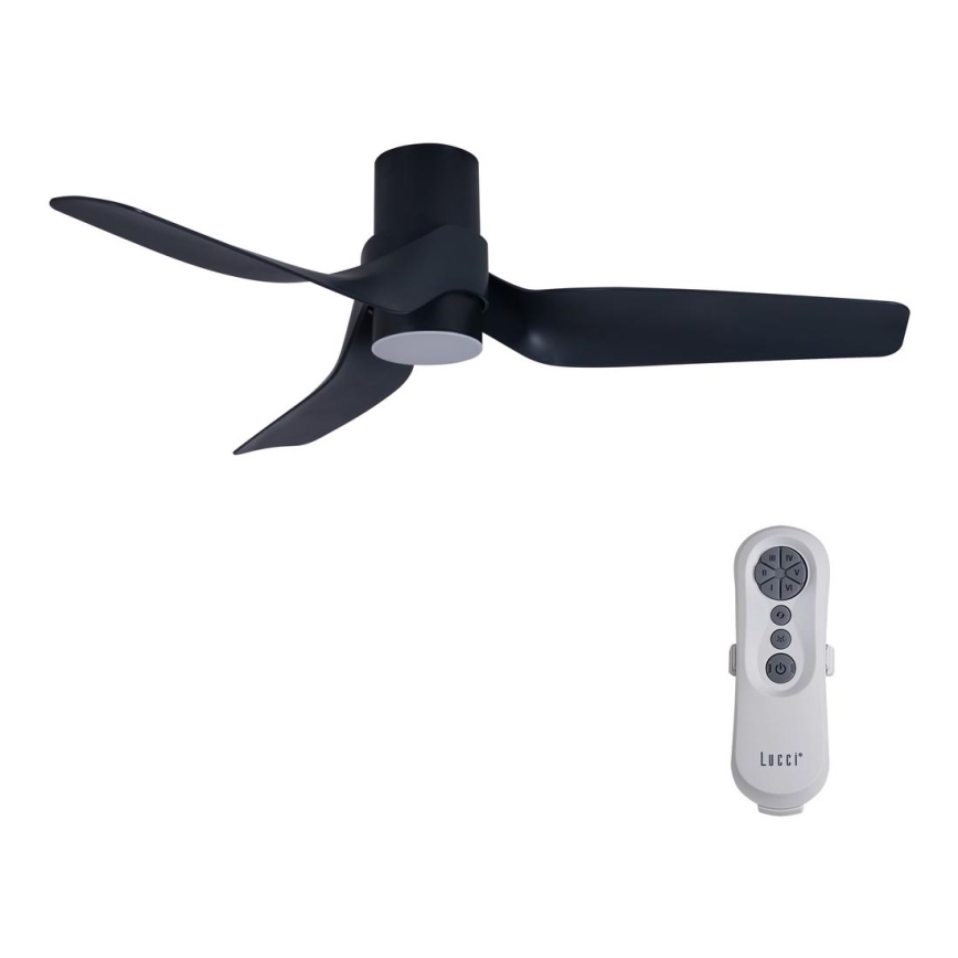 Lucci air 213354 - Ventilateur de plafond à intensité variable LED NAUTICA 1xGX53/12W/230V noir + Télécommande