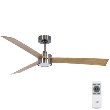 Lucci air 21610449 - Ventilateur de plafond LED à intensité variable CLIMATE 1xGX53/12W/230V marron/chrome brillant + Télécommande