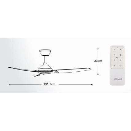 Lucci air 21616349 - Ventilateur de plafond POLIS IP55 noir + télécommande