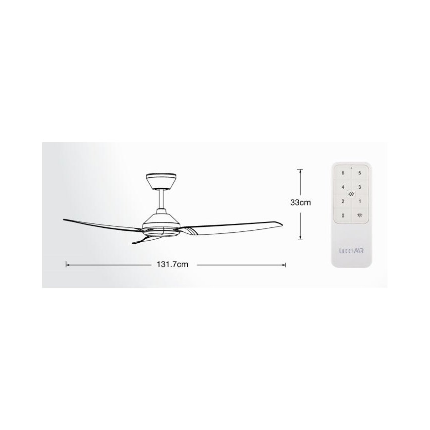 Lucci air 21616349 - Ventilateur de plafond POLIS IP55 noir + télécommande