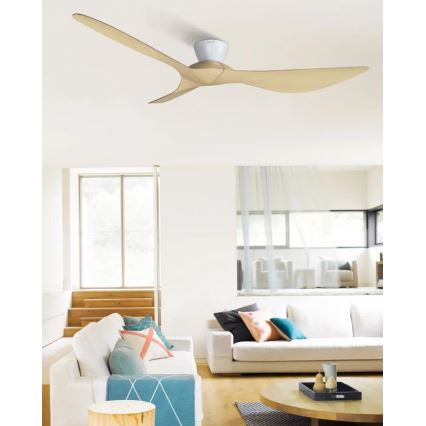Lucci Air 514031 - Ventilateur de plafond KOTARA Ø 137 cm beige/blanc + télécommande
