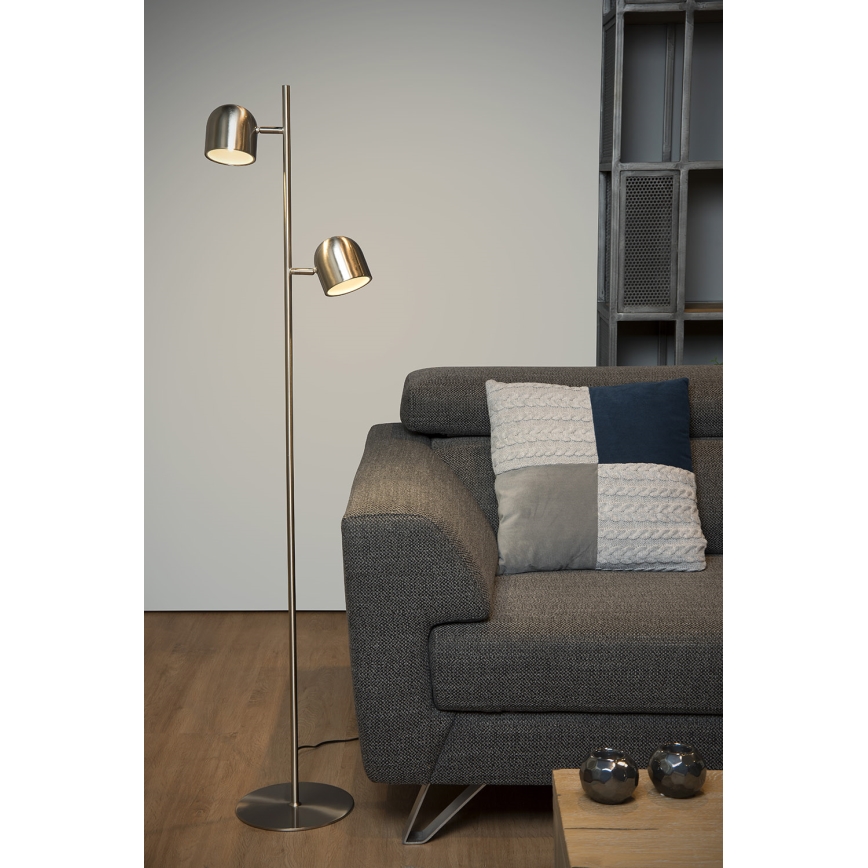 Lucide 03703/10/12 - Lampadaire à intensité variable SKANSKA 2xLED/5W/230V chrome mat