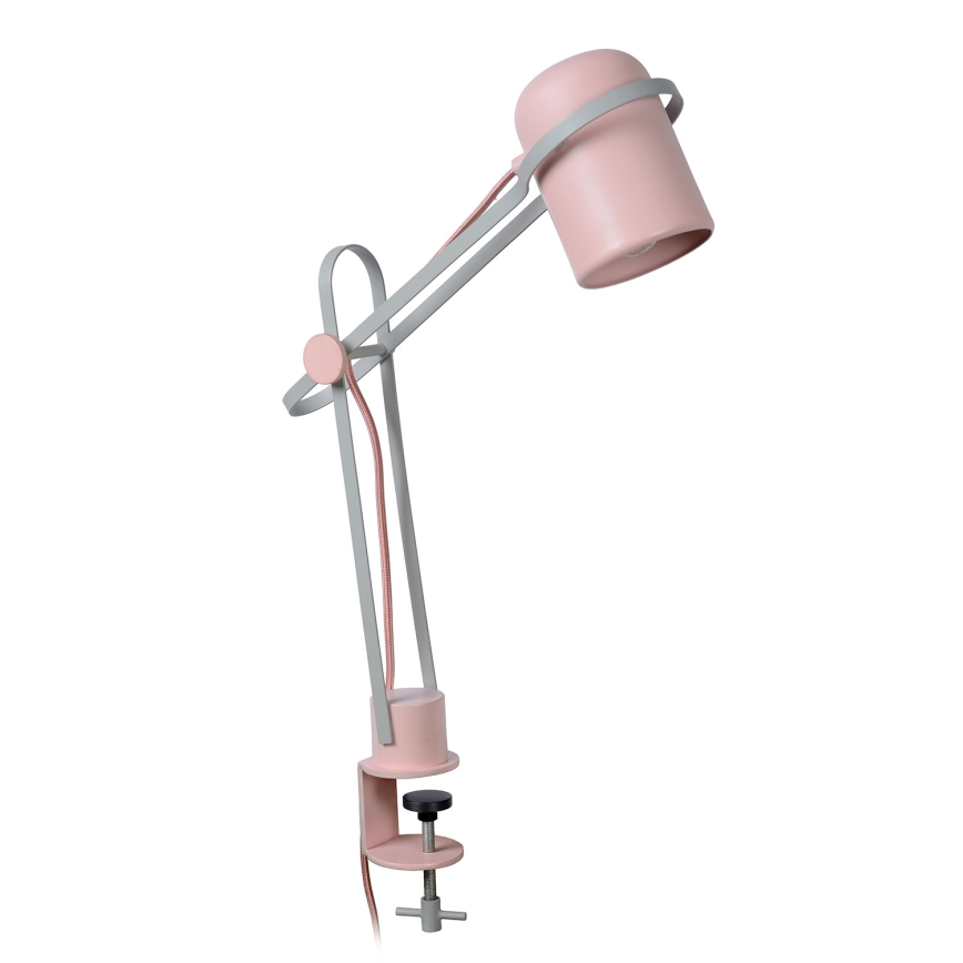 Lucide 05535/01/66 - Lampe de table enfant avec une pince BASTIN 1xE14/25W/230V rose