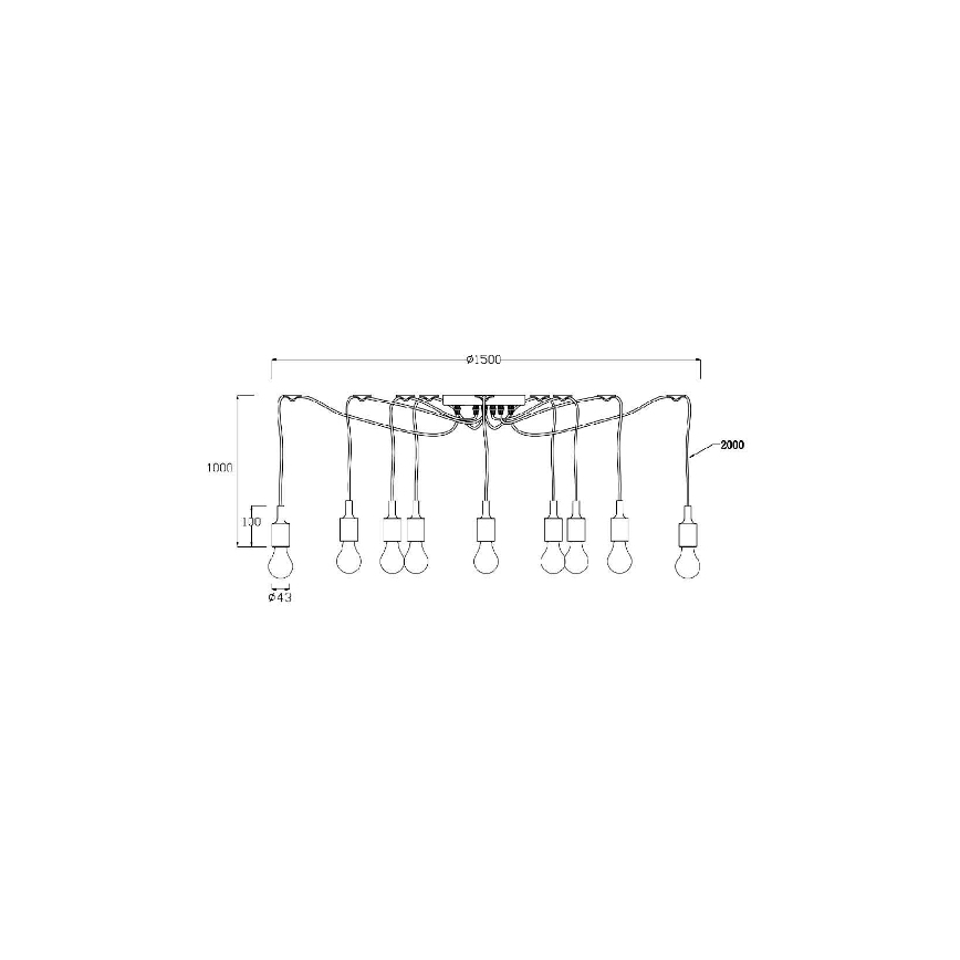 Lucide 08408/10/30 - Suspension FIX MULTIPLE 10xE27/60W/230V