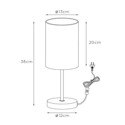 Lucide 08500/81/31 - lampe de table MODA 1xE27/60W/230V blanc