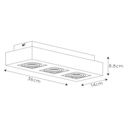 Lucide 09119/16/30 - Spot à intensité variable LED XIRAX 3xGU10/5W/230V