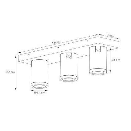 Lucide 09930/15/31 - Spot de salle de bain LED à intensité variable TAYLOR 3xGU10/5W/230V IP44