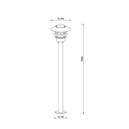 Lucide 11874/99/12 - Lampadaire extérieur ZICO 1xE27/60W/230V IP44