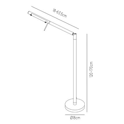 Lucide 12719/06/30 - LED à intensité variable tactile lampadaire BERGAMO LED/8W/230V