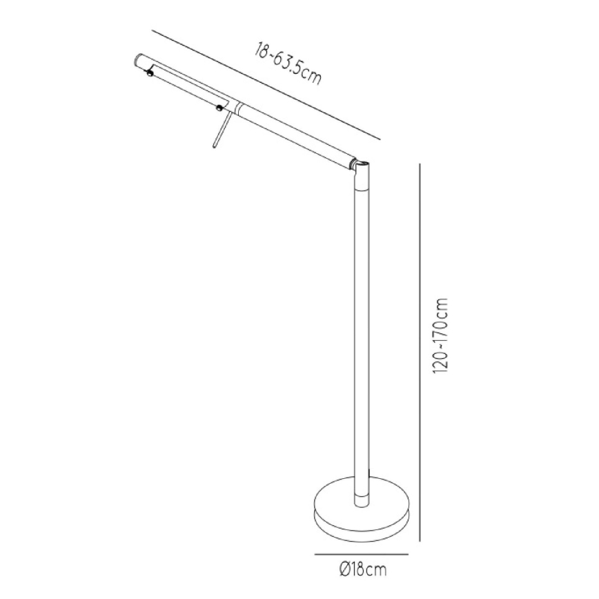 Lucide 12719/06/30 - LED à intensité variable tactile lampadaire BERGAMO LED/8W/230V