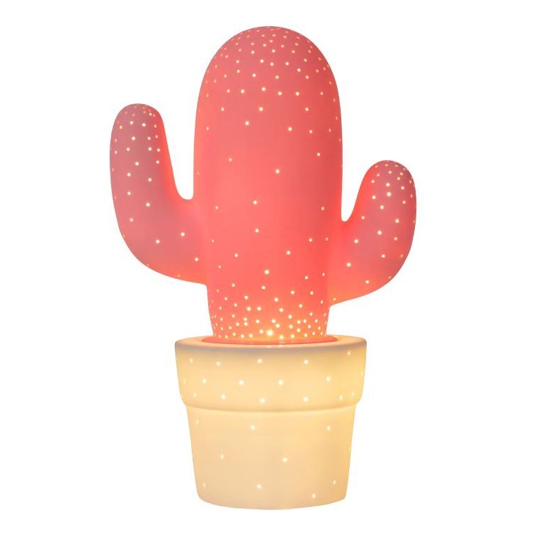 Lucide 13513/01/66 - lampe de table CACTUS 1xE14/40W/230V rose