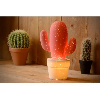 Lucide 13513/01/66 - lampe de table CACTUS 1xE14/40W/230V rose