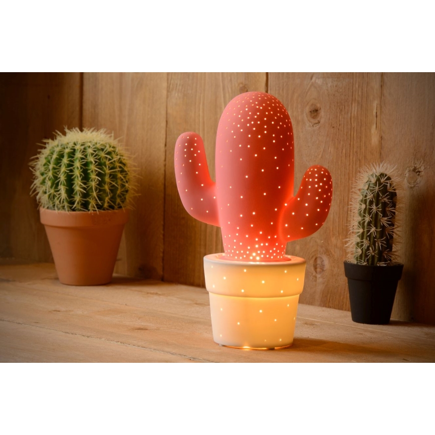 Lucide 13513/01/66 - lampe de table CACTUS 1xE14/40W/230V rose