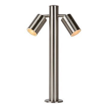 Lucide 14867/10/12 - Lampadaire LED extérieur ARNE-LED 2xGU10/5W/230V Chrome mat IP44