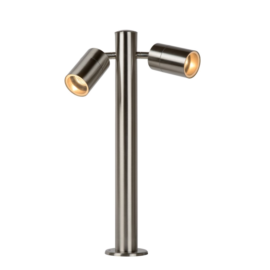 Lucide 14867/10/12 - Lampadaire LED extérieur ARNE-LED 2xGU10/5W/230V Chrome mat IP44