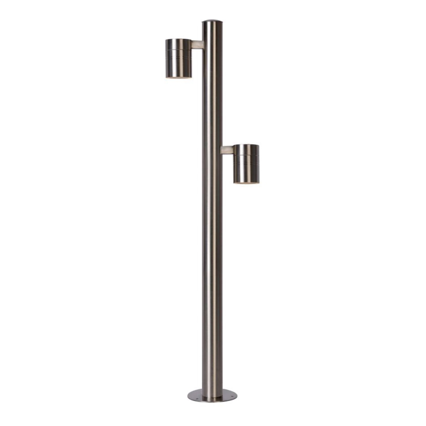 Lucide 14867/98/12 - Lampadaire LED extérieur ARNE-LED 2xGU10/5W/230V Chrome mat IP44