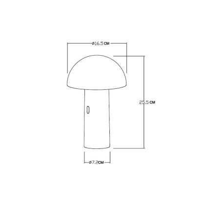 Lucide 15599/06/36 - Lampe de table LED à intensité modulable FUNGO LED/7,5W/230V gris