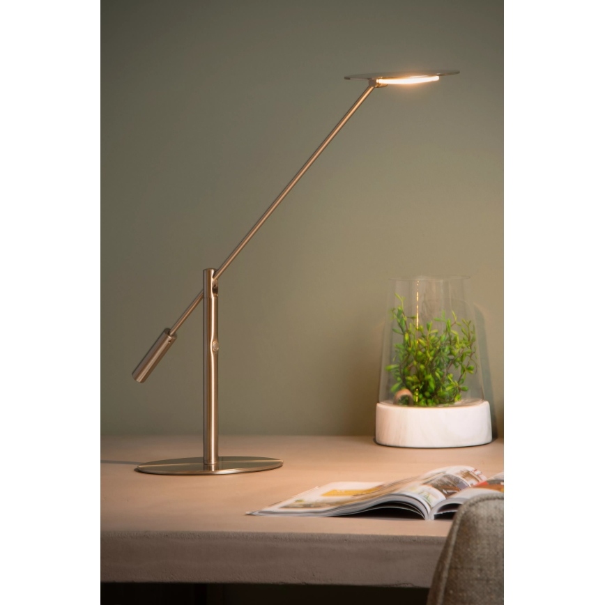 Lucide 19666/09/12 - Lampe de table à intensité variable ANSELMO LED/9W/230V chrome brillant