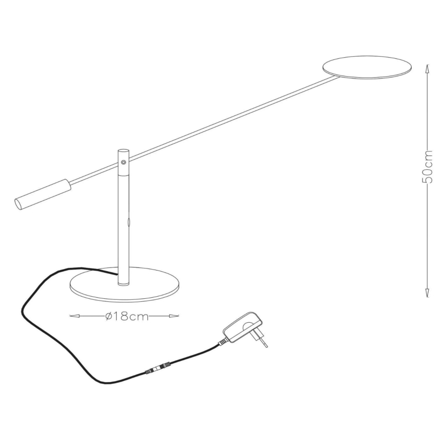 Lucide 19666/09/12 - Lampe de table à intensité variable ANSELMO LED/9W/230V chrome brillant