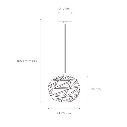 Lucide 21415/25/30 - Lustre avec fil MALUNGA 1xE27/60W/230V
