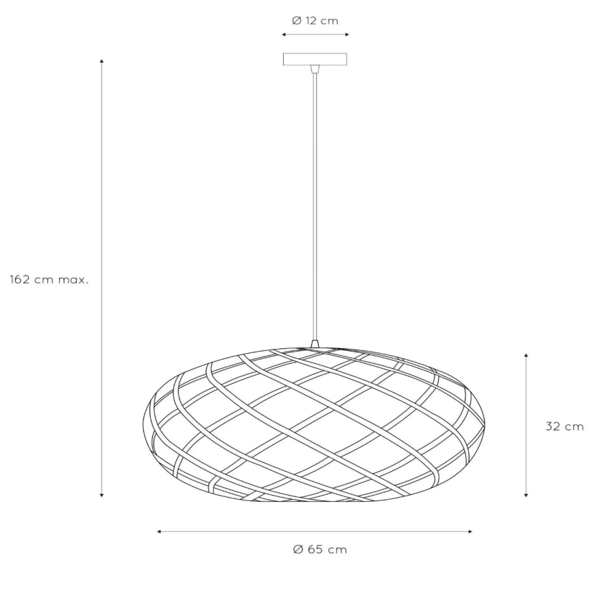 Lucide 21417/65/30 - Suspension avec fil WOLFRAM 1xE27/60W/230V