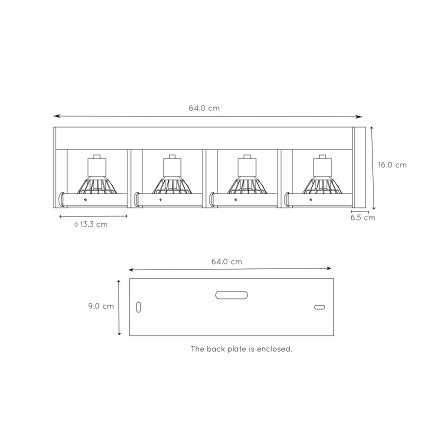 Lucide 22969/48/30 - Luminaire LED point-à-point GRIFFON 4xGU10/12W/230V